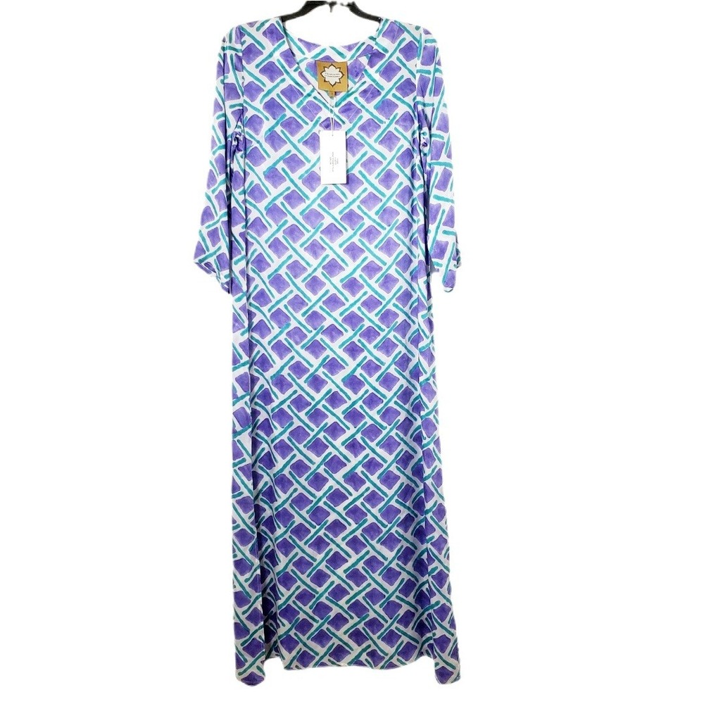 Tanavana by Gloria De Valenzuela NWT Gabriela Purple Maxi Dress Size S